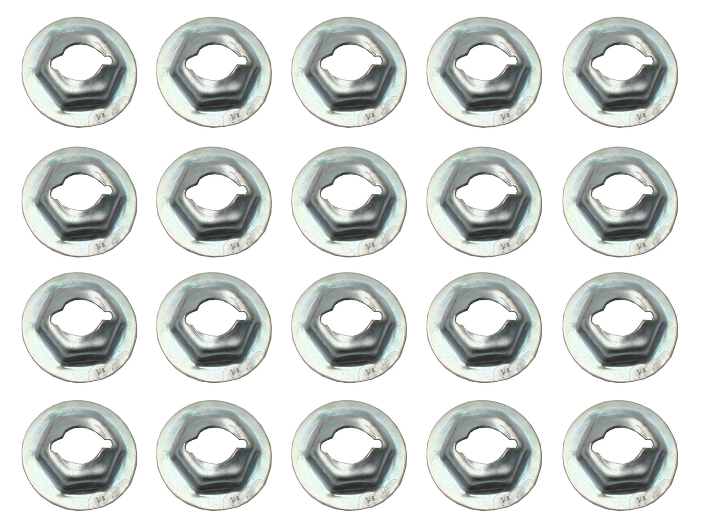 Universal Speed Nut Pack x20 1/4 Stud 7/16" Hex 11/16 Washer bolt nuts - NS0014