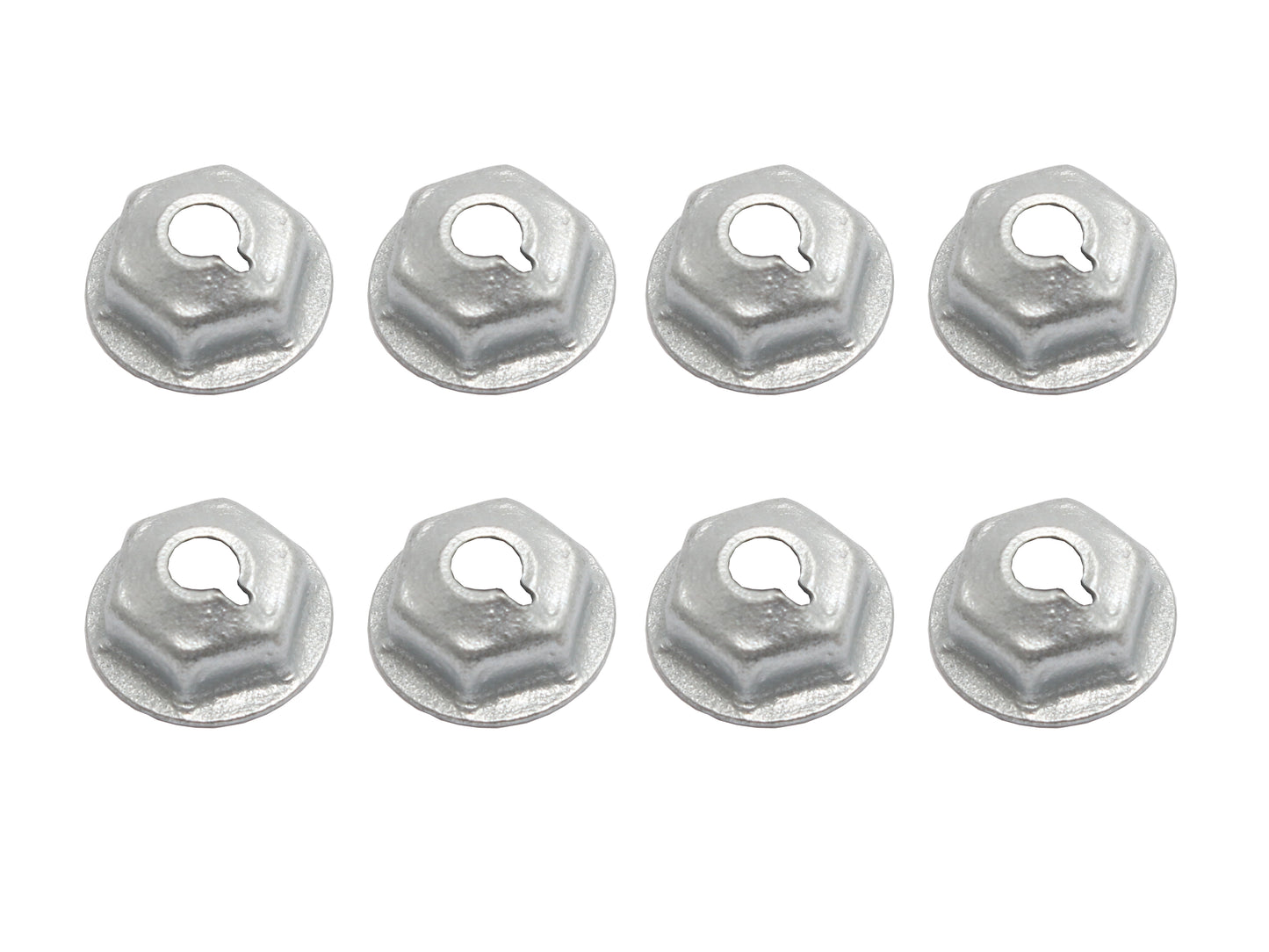 Universal  Speed Nut Pack x8 Hex 10 - 24 1/2 Flange Zinc bolt nuts - NS0047