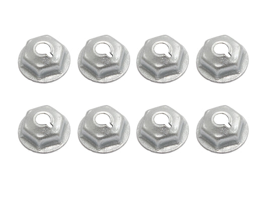 Universal  Speed Nut Pack x8 Hex 10 - 24 1/2 Flange Zinc bolt nuts - NS0047