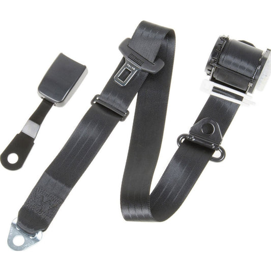 Electric 100/90 Pillar Mount Inertia Seat Belt (Black - 170mm Solid Seat Buckle) RH Universal - PE6304