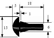 Universal Rubber Bumper x1 15mm OD x 5mm High bump stop - RB1002