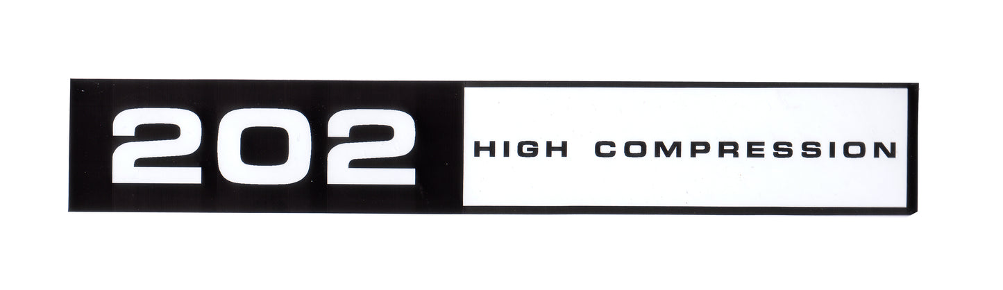 Rocker Cover Decal ‘202 High Compression’ Holden HQ - RCD1001