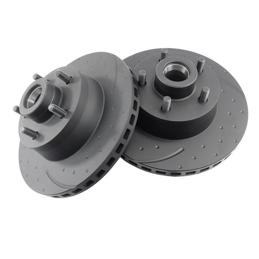 RDA Front Disc Brake Rotor Pair (Slotted & Dimpled) Ford XB XC XD XE XF XG ZG ZH ZJ ZK ZL FC FD FE - RDA107D