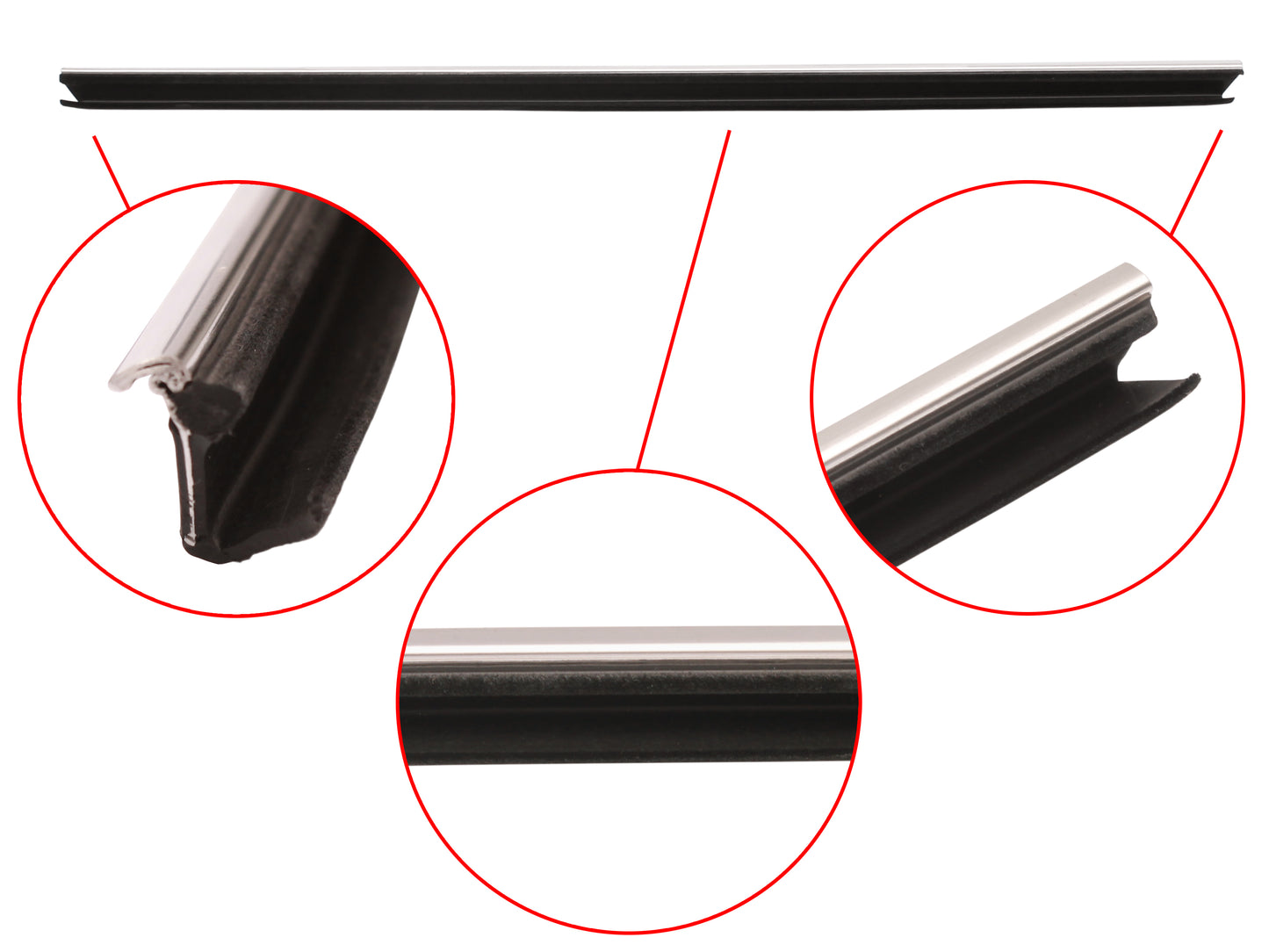 Holden Door Weather Belt Ruber Strip REAR INNER CHROME Commodore VB VC VH VK VL - RDB1004A