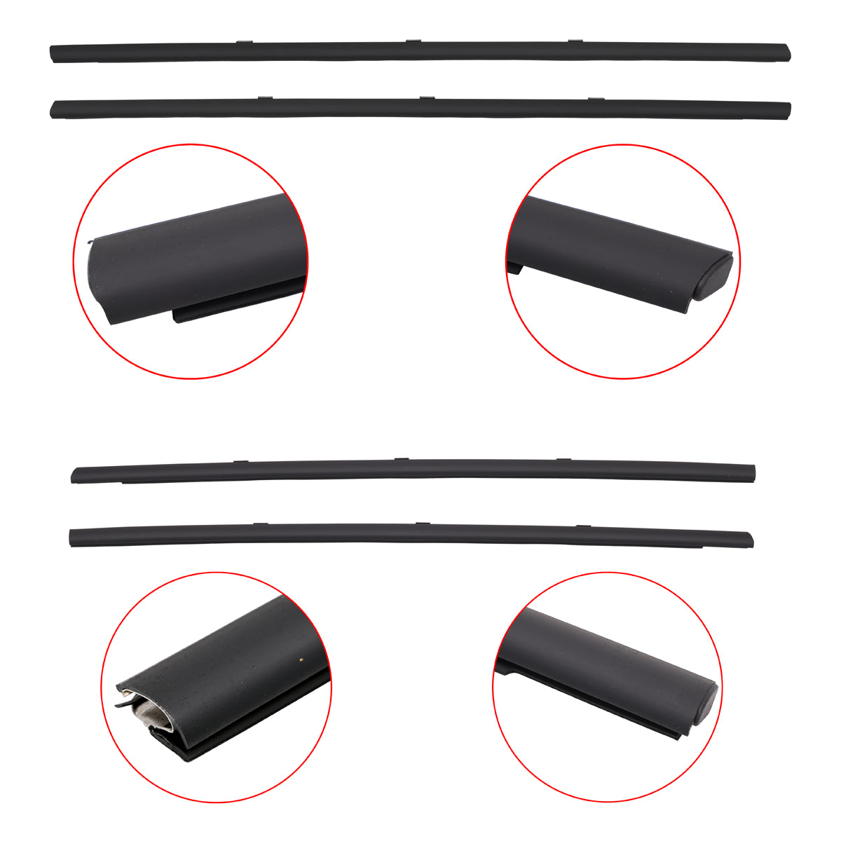 Outer Door Belt Kit Genuine Black VT VU VX VY VZ Set of 4 Sedan - RDB1092