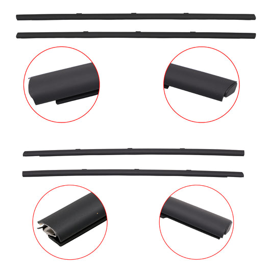 Outer Door Belt Kit Genuine Black VT VU VX VY VZ Set of 4 Sedan - RDB1092