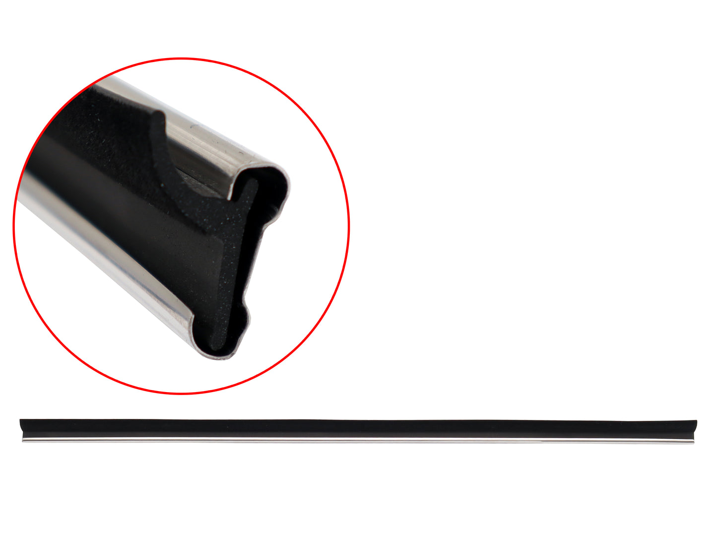 Front LH Stainless Trim Inner Door Belt Landcruiser FJ60 (Quarter Window Type) - RDB3673