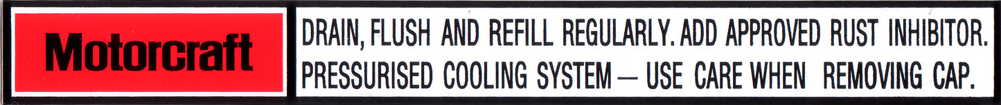 Radiator Support Panel Decal Ford XA ZF - RSD2001
