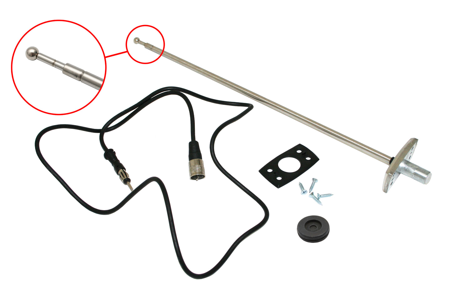 Ford Radio Aerial Square Base Type XW XY ZC ZD antenna stereo reception - SBA001