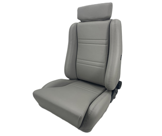 Autotecnica Sport Seat (Grey PU Leather) Lumbar Support & Twin Adjuster - SP88LGR