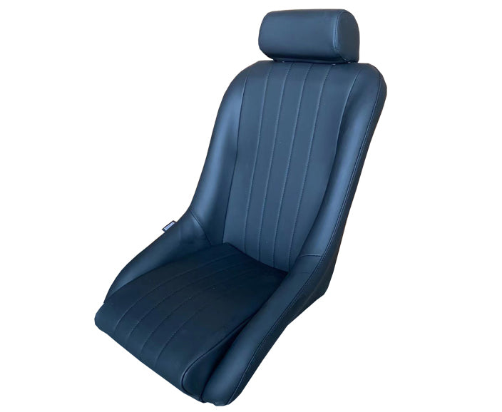 Autotecnica Low Back Seat (Black PU Leather) With Headrest - SS25HB
