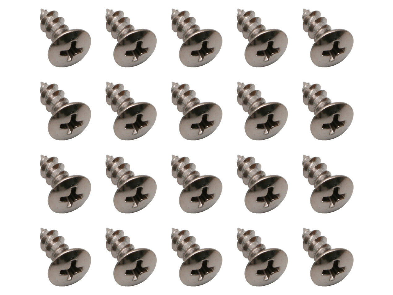 Universal Self Tapper Screw Phillips Oval Head Cr Rec 10 X 1/2" Chrome 20pcs - ST0031