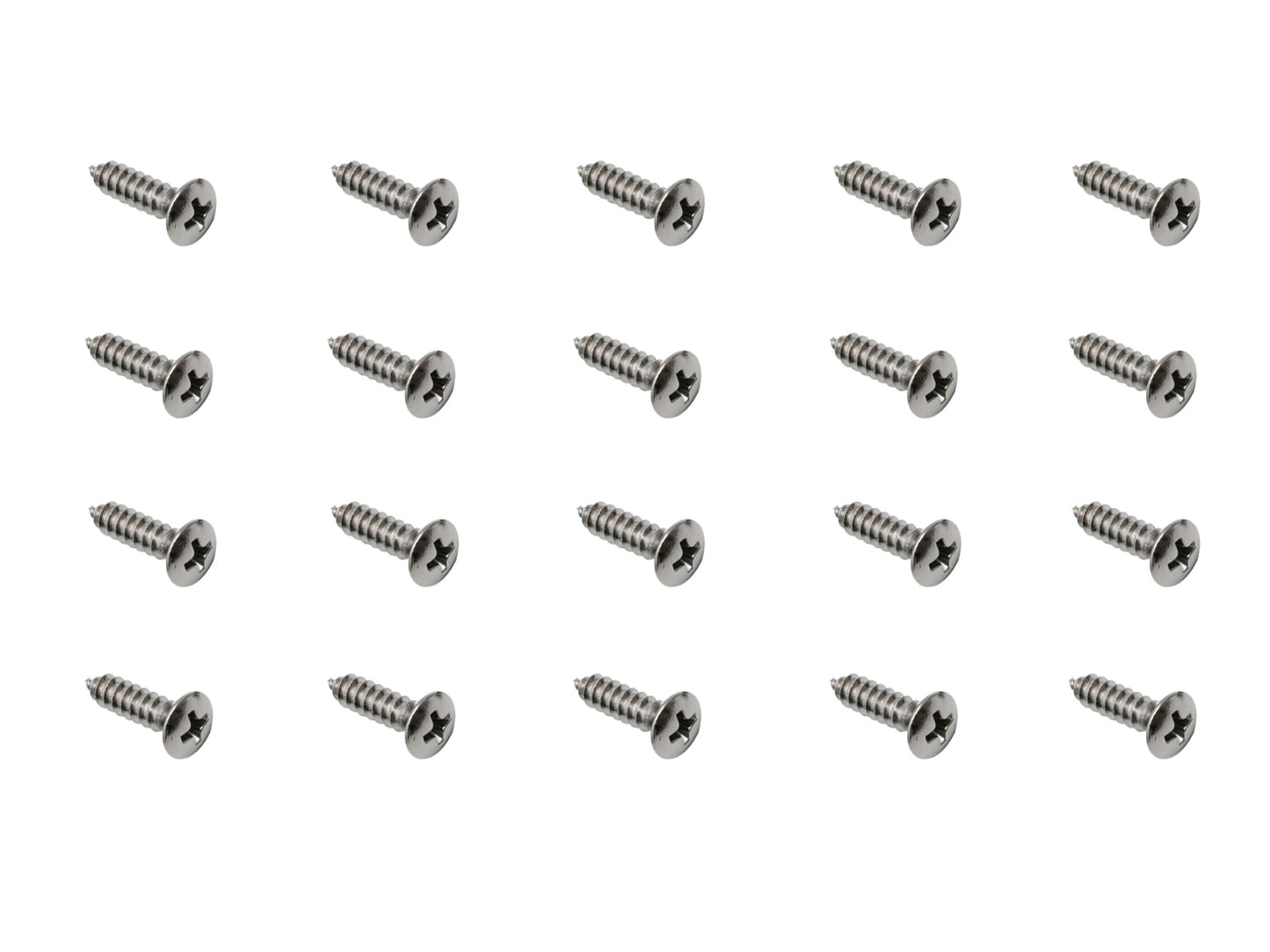 Holden +Universal Self Tapper Screw Oval Head 10# X 3/4" Chrome Countersunk 20pcs - ST0058