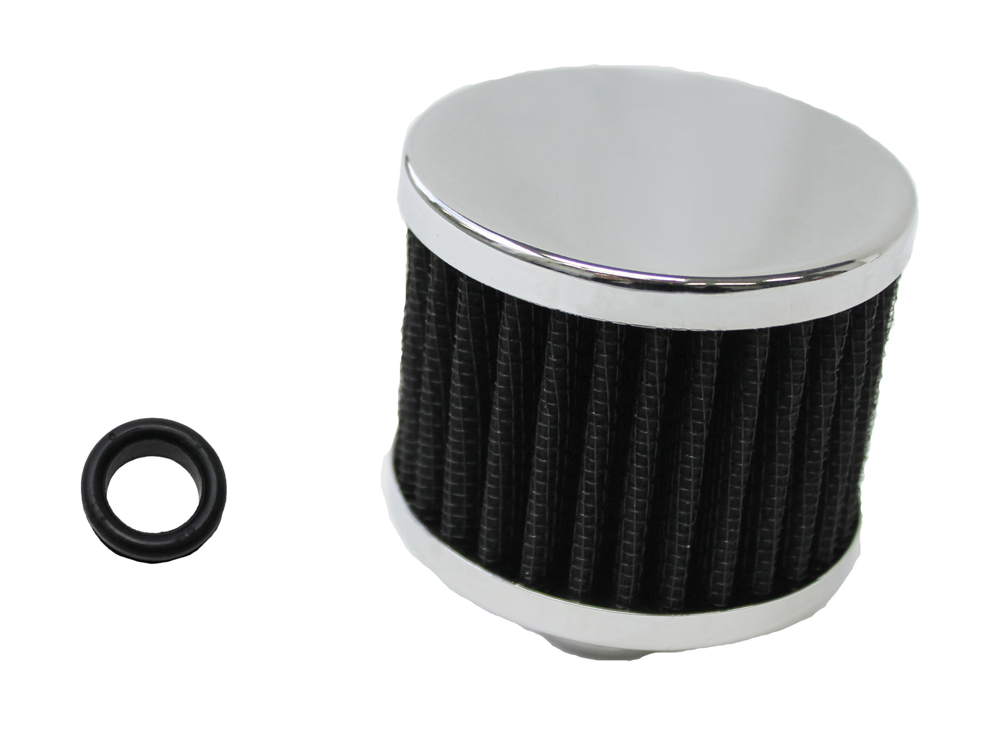 TFI Chrome Push In Valve Cover Breather Cap (Black Element) - TFI66-001