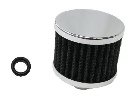 TFI Chrome Push In Valve Cover Breather Cap (Black Element) - TFI66-001