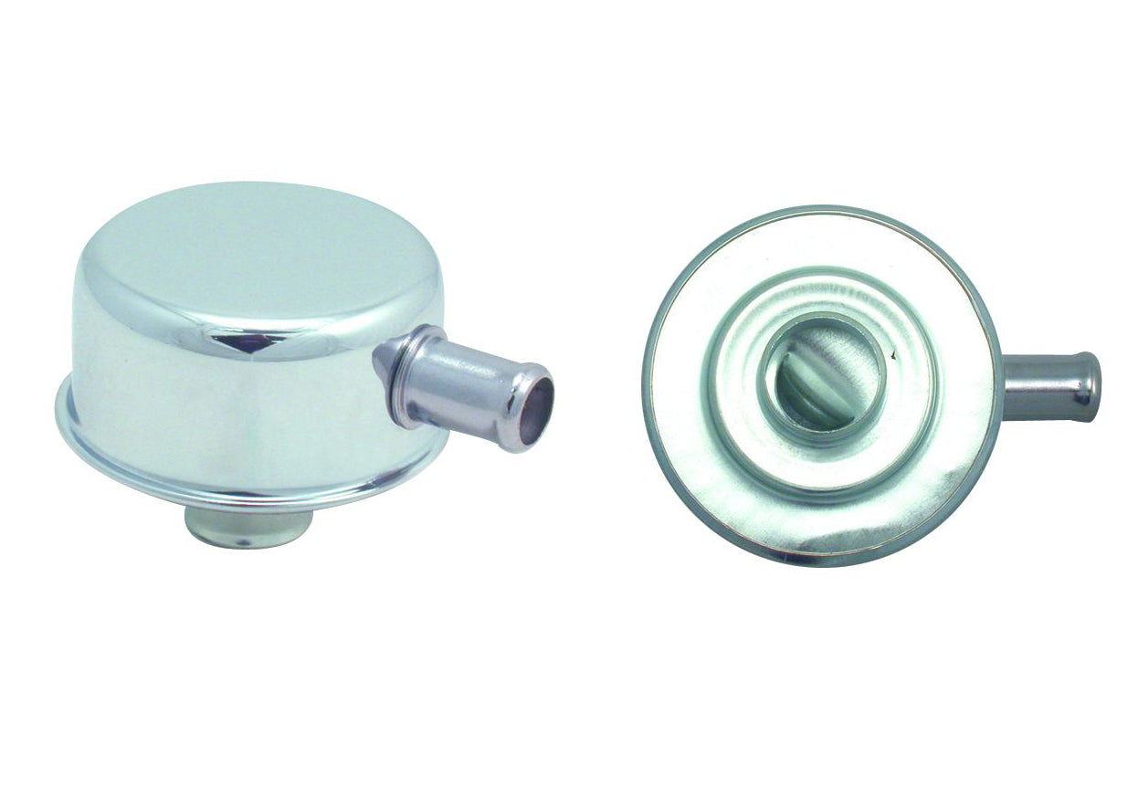 TFI Chrome Push In Valve Cover Breather Cap w / 1” Side Tube - TFI66-013