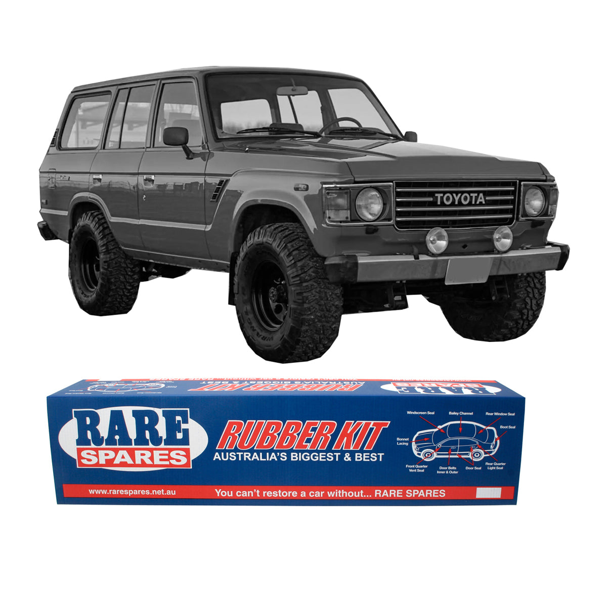 Body Rubber Kit Toyota FJ60 Landcruiser Wagon (w/ Quarter Vent Windows) - TOY9