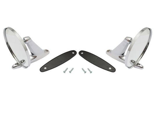 Door Mirror Kit Exterior LH & RH Chrome Round - UCRMP