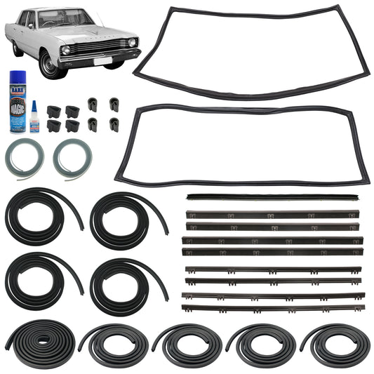 Body Rubber Kit Chrysler VE VF VG Valiant VIP Sedan (w/ Quarter Vent) - VAL23