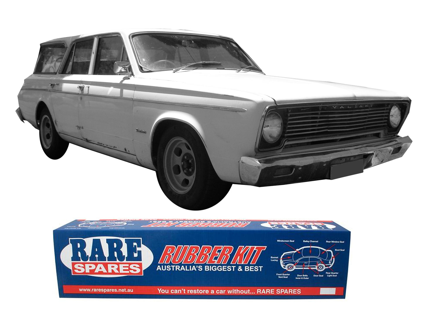 Body Rubber Kit Chrysler AP5 AP6 VC Valiant Wagon - VAL5