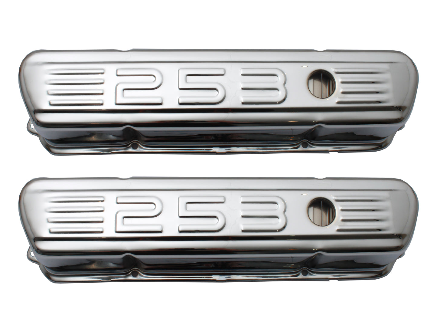 TFI Chrome ‘253’ Rocker Cover Pair Holden V8 - VC253