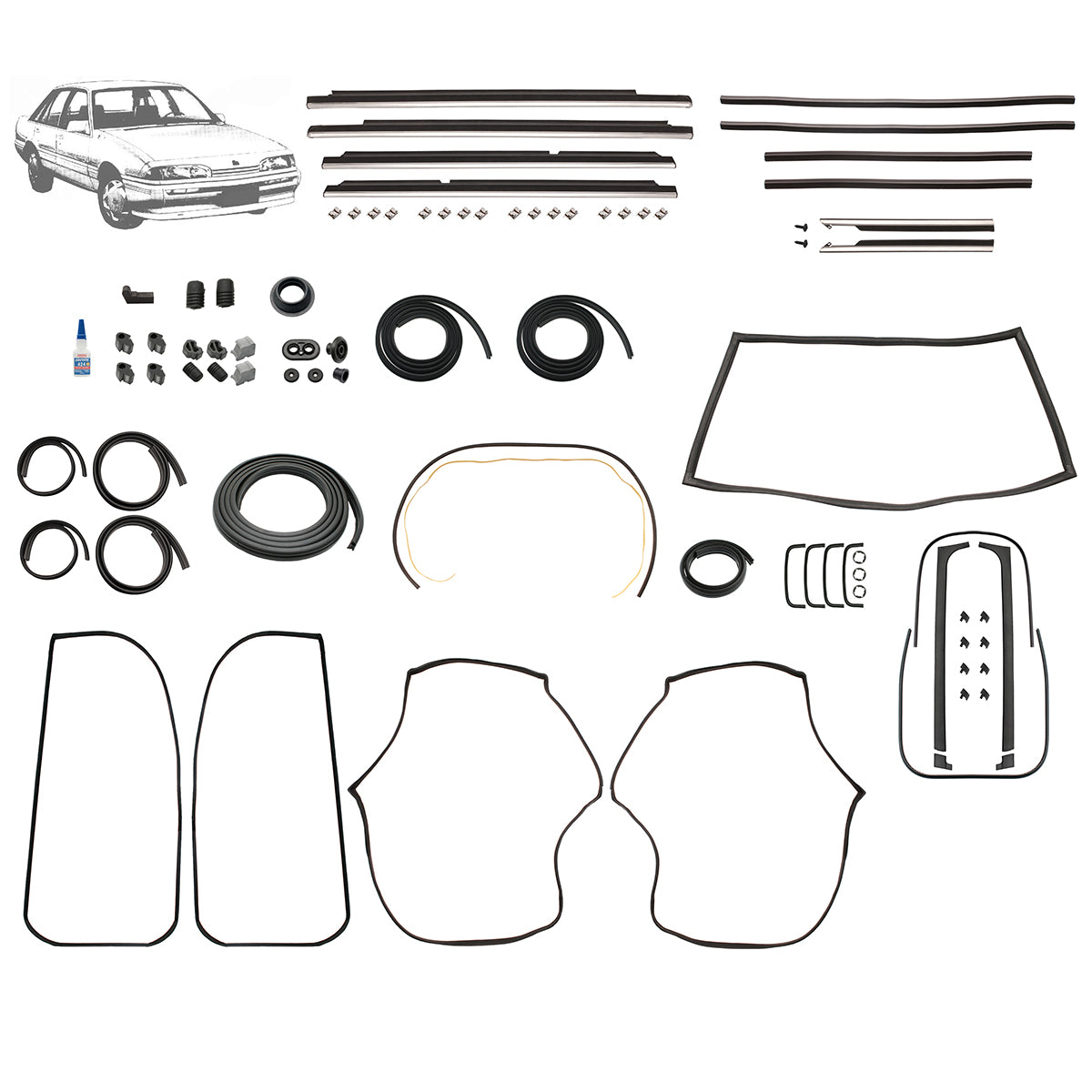 Body Rubber Kit Holden VL Sedan (Non Calais) - VL1P