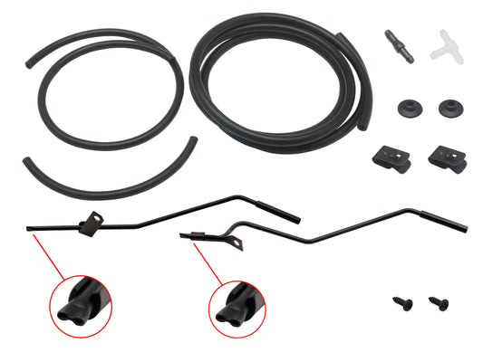Holden Windscreen Washer Nozzle Kit BLACK HQ HJ HX HZ Jets + Hose + Connectors - WN1107