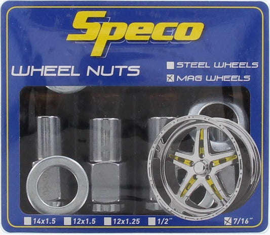 SPECO 7/16 inch MAG WHEEL Nut Set x4 - WN201