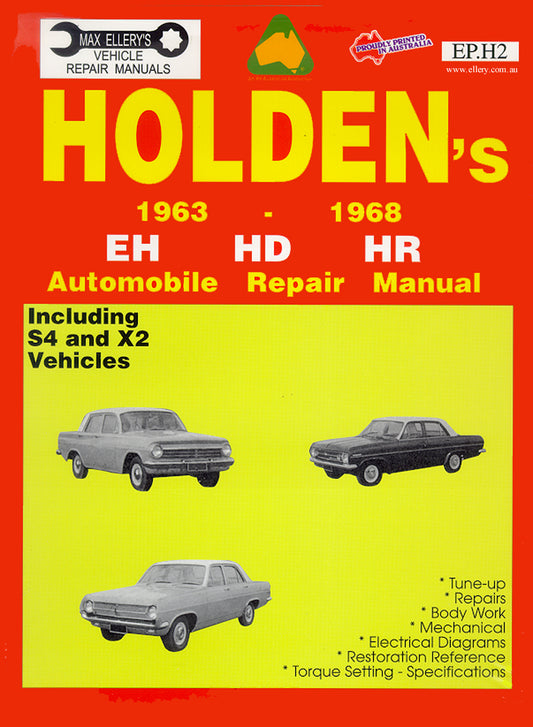 Workshop Repair Manual Holden EH HD HR - WSM63-68
