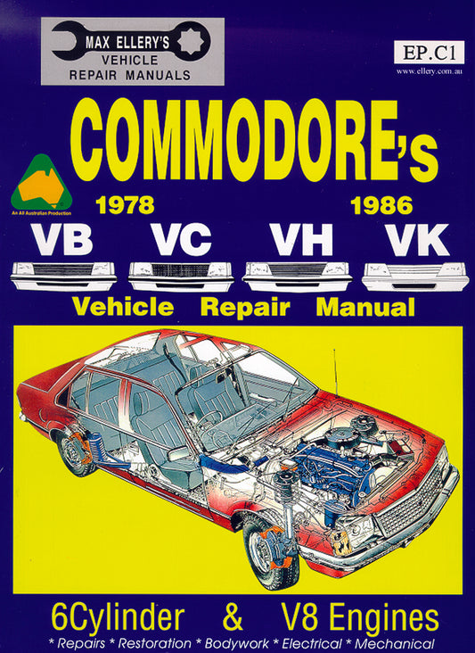 Workshop Repair Manual Holden VB VC VH VK 6 & 8 Cyl - WSMVB-VK