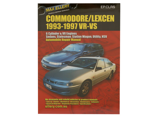 Workshop Repair Manual Holden VR VS 6 & 8 Cyl - WSMVR-VS