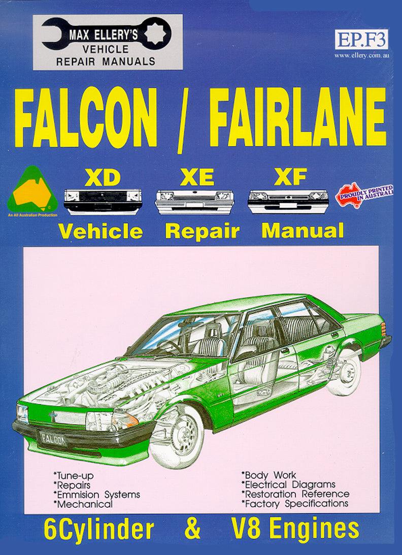 Workshop Repair Manual Ford XD XE XF 6 & 8 Cyl - WSMXD