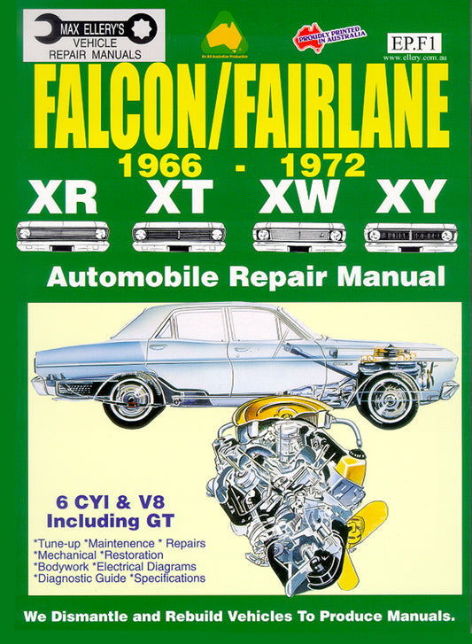 Workshop Repair Manual Ford XR XT XW XY 6 & 8 Cyl - WSMXR-XY
