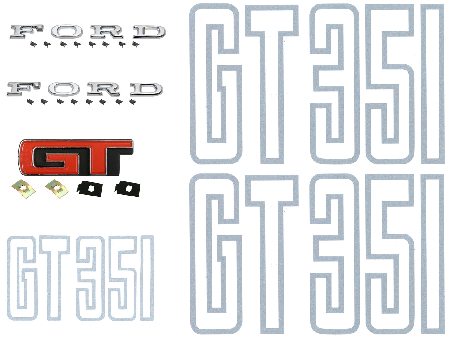Badge Kit XB Falcon GT Sedan (Silver Lettering) - XBBK2