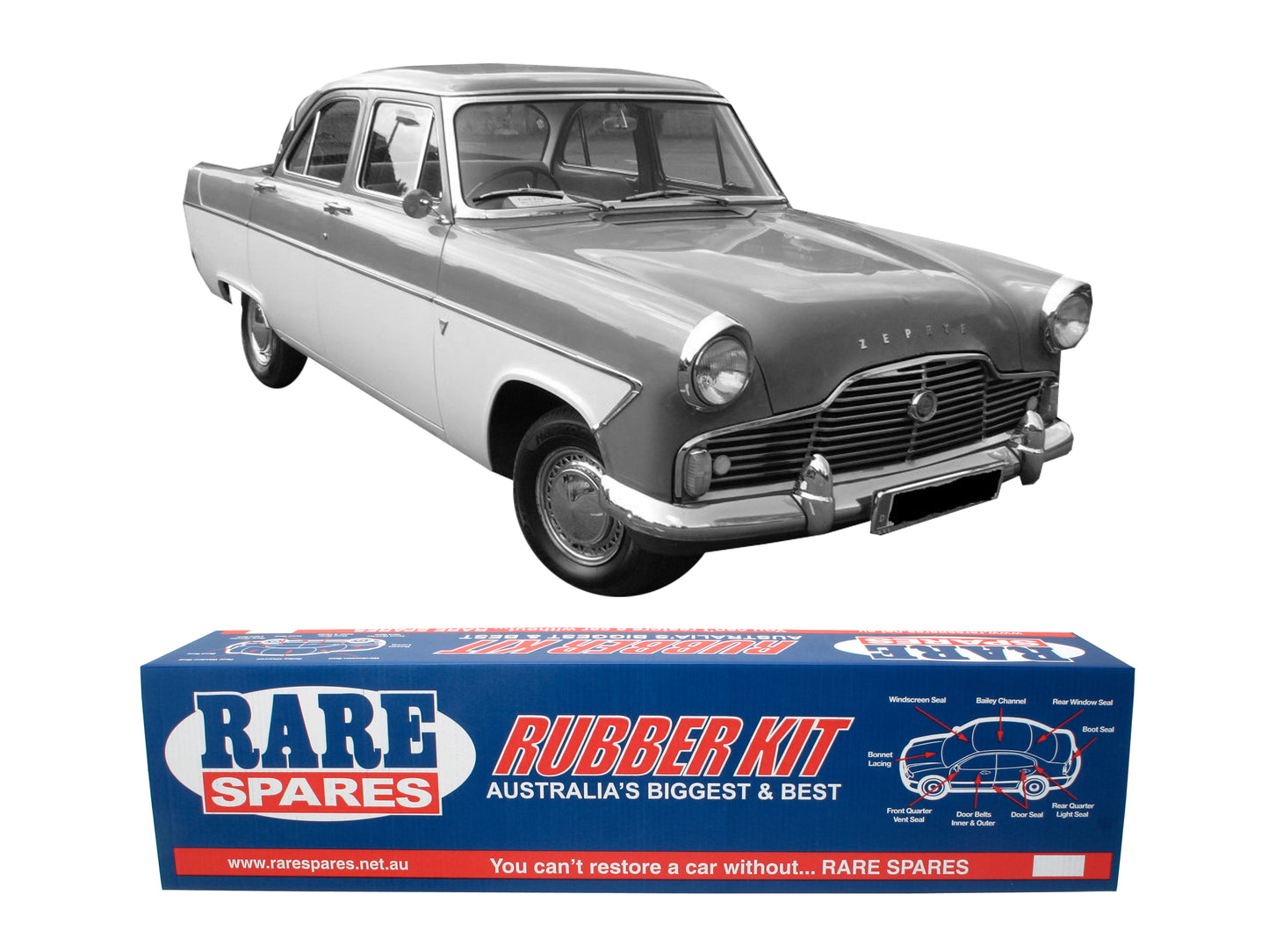 Body Rubber Kit Ford Early MK2 Zephyr Sedan - ZEP3