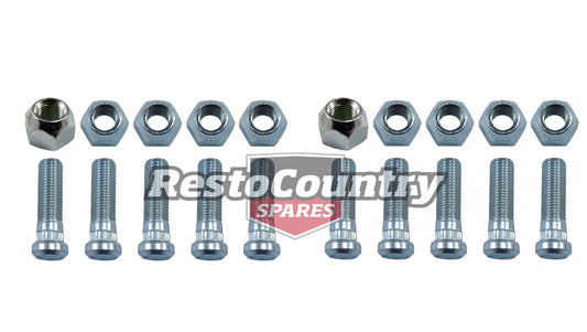 Holden Rear Drum Wheel Stud + Nut Kit x10 HQ HJ HX HZ WB Torana LH LX UC - k10079x2