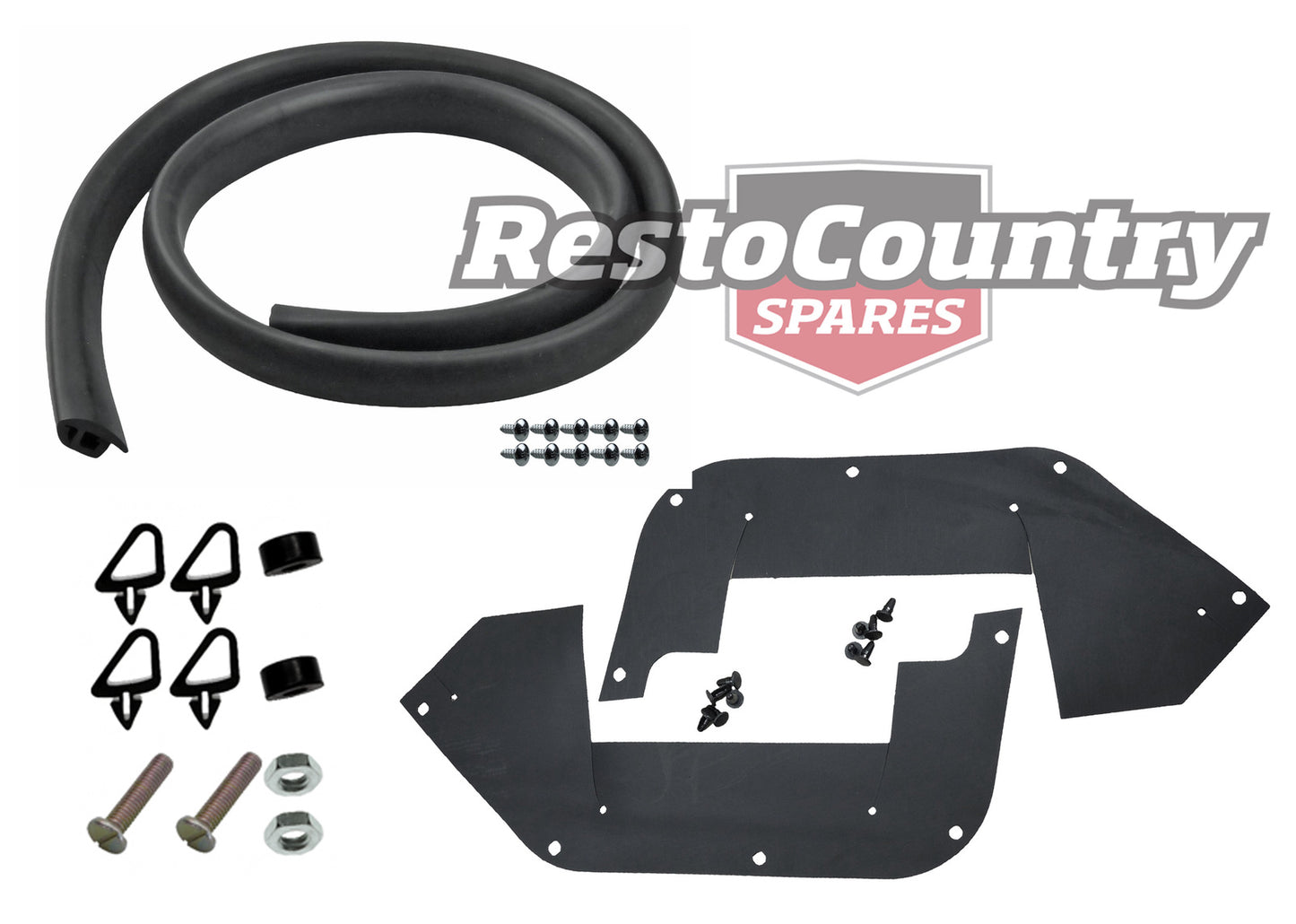 Holden Bonnet Rubber Kit Bump + Lacing + Mud Shield HQ HJ HX HZ WB wiper water - k10093-a