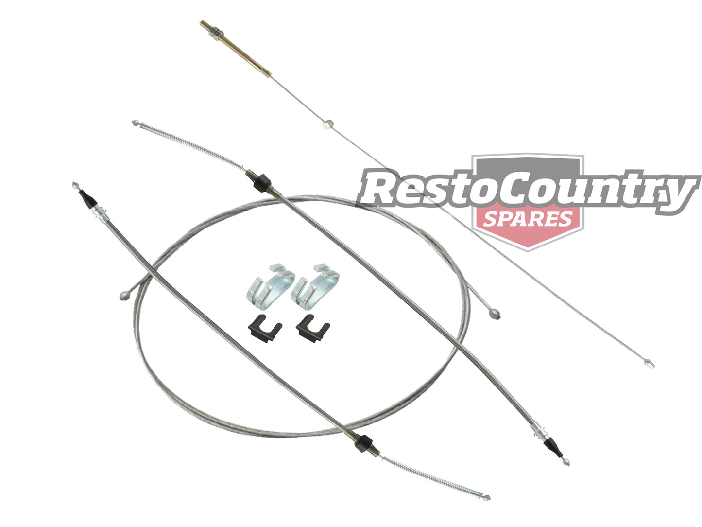 Holden Handbrake Cable Kit Front + Intermediate + Rear HQ HJ HX Sedan Coupe - k2810388x5