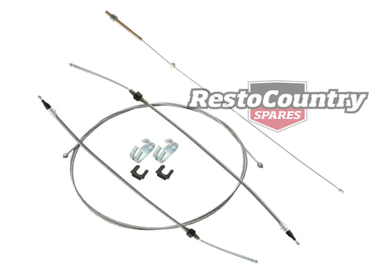 Holden Handbrake Cable Kit Front + Intermediate + Rear HQ HJ HX Sedan Coupe - k2810388x5