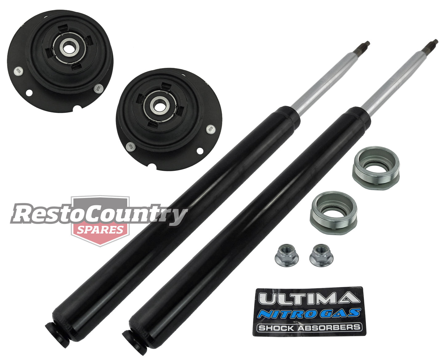 Holden FRONT Shocks + Strut Kit VB VC VH VK VL VN LOWERED 25-50mm height low - k340013-b