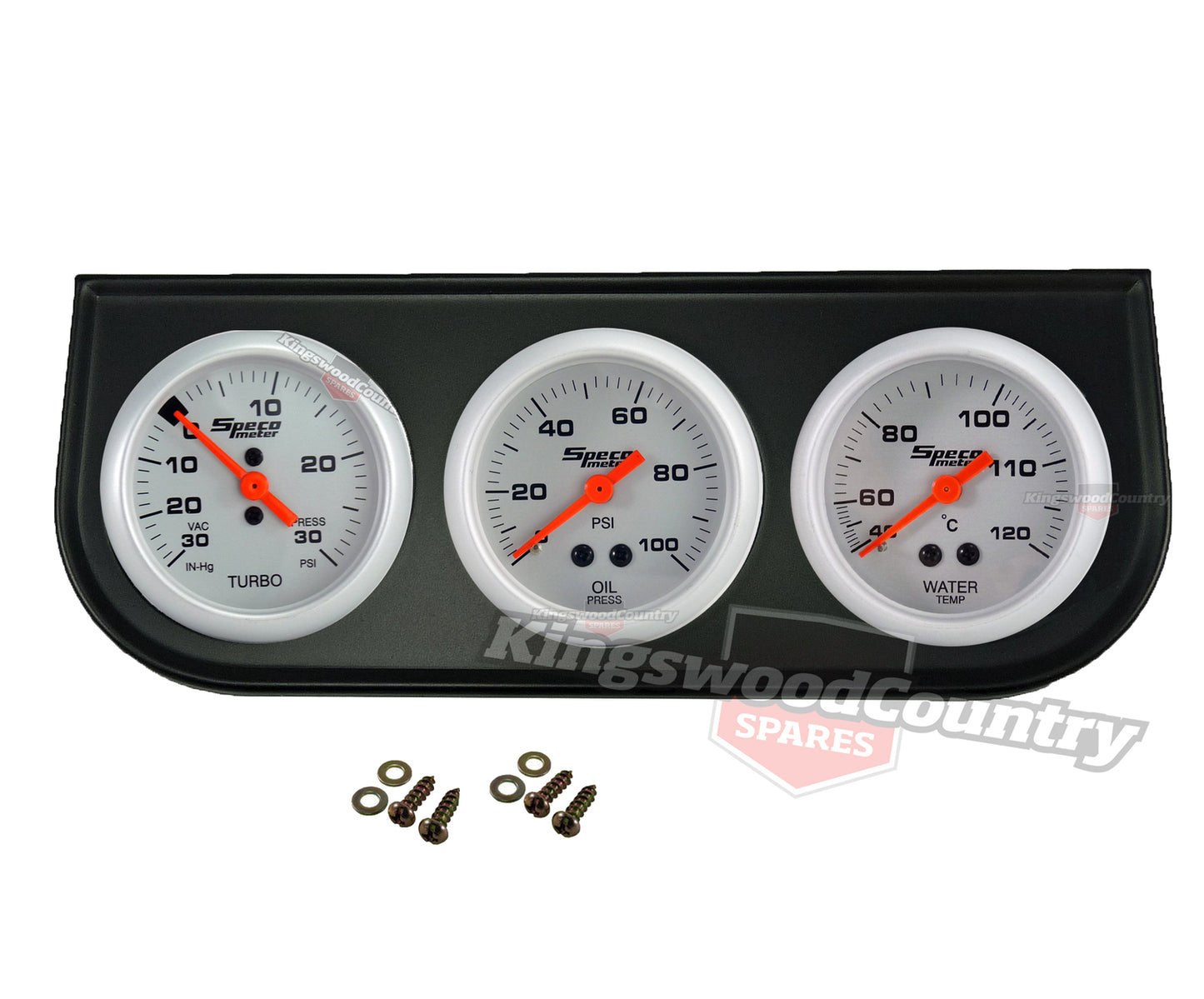 Speco 2" Sports Gauge Kit x3 Mechanical Vacuum Boost + Water Temp + Oil Pressure - k524-a