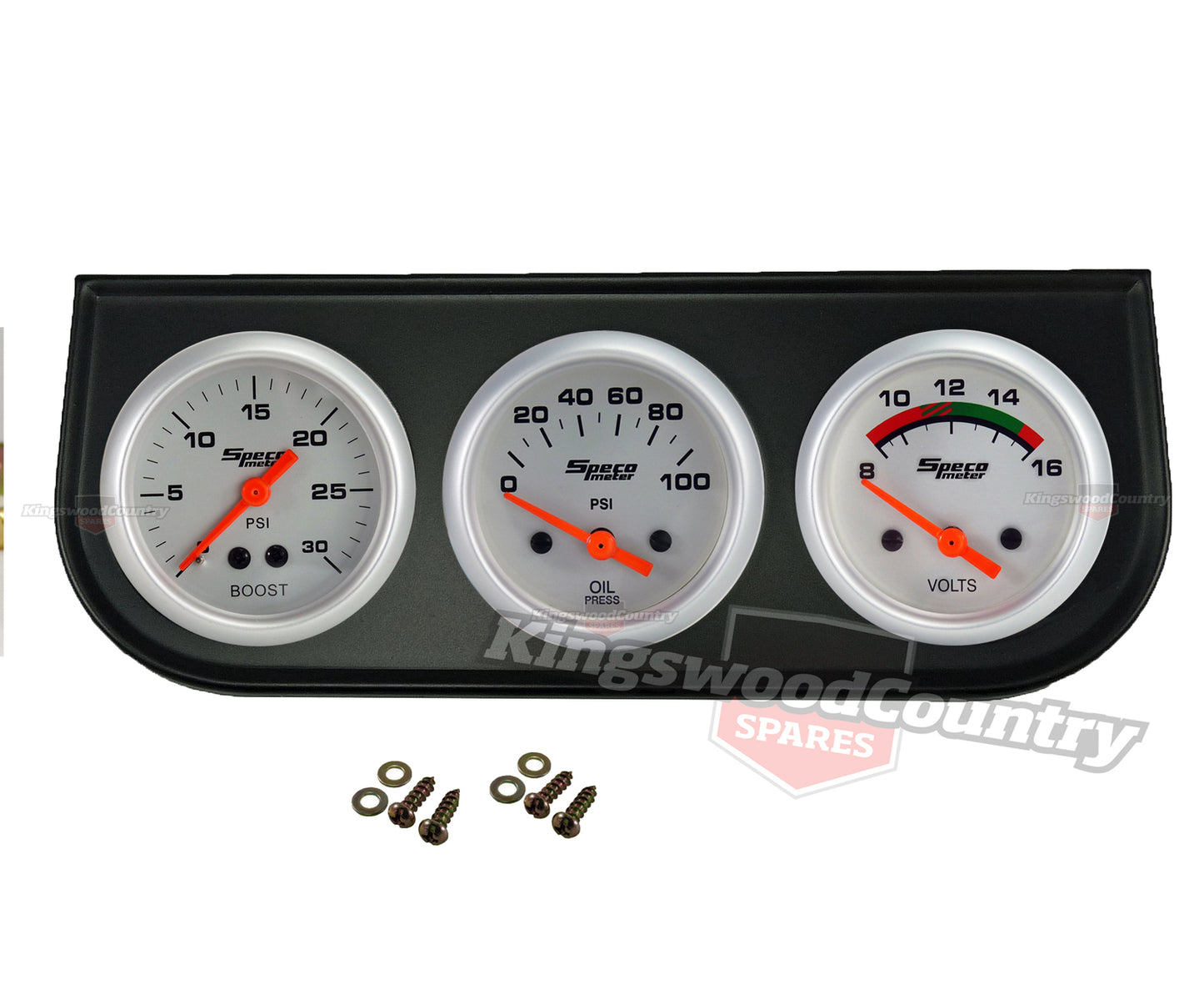 Speco 2" inch Gauge Kit Electric Oil Pressure + Turbo Boost + Voltage + Holder - k524-b