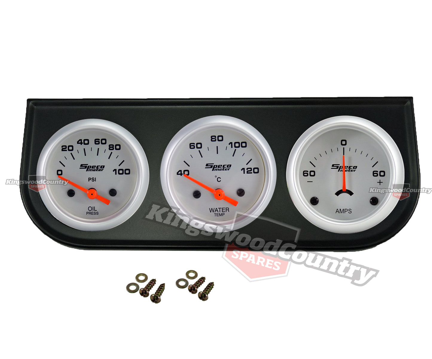 Speco 2" inch Gauge Kit Oil Pressure + Water Temp + Amp + Holder Elec NEW - k524-f