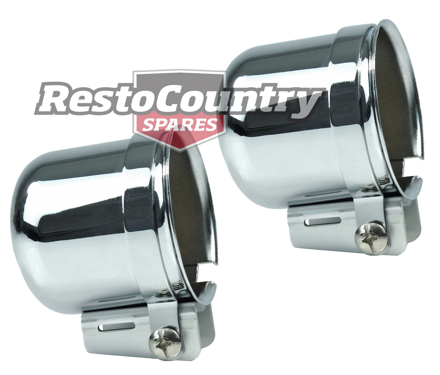 Speco 2 5/8 Chrome Steel Gauge Pod PAIR + Mounting Kit - Clamp Type holder cup - k534-91x2