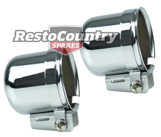 Speco 2 5/8 Chrome Steel Gauge Pod PAIR + Mounting Kit - Clamp Type holder cup - k534-91x2