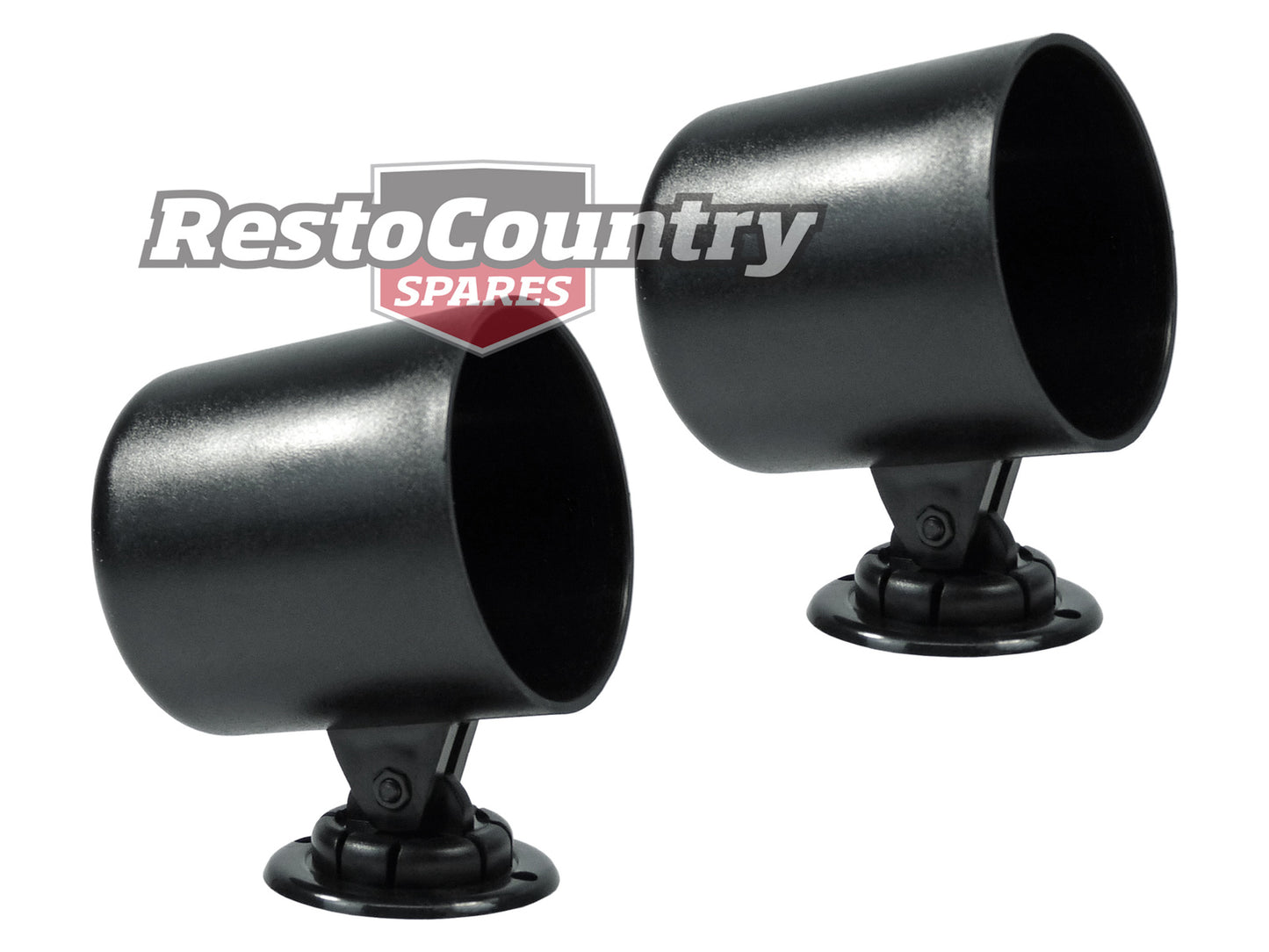 Speco 2 5/8 Black Plastic Gauge Pod PAIR + Mounting Kit holder cup dial - k534-99x2