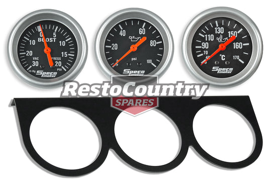 Speco 2 5/8 Gauge Kit Boost + Oil Temp + Oil Pressure + Holder Panel Mechanical - k535-a