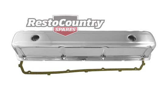 Holden 6 Cyl Chrome Rocker Cover + Gasket Set Smooth Standard Height 149-186-202 - k551931-A