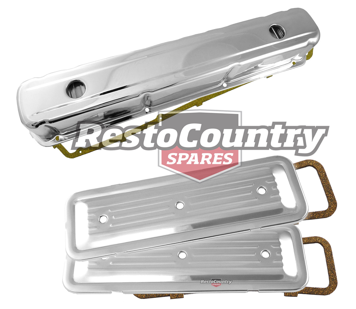 Holden 6 Cyl Chrome Rocker Cover + Side Plate Set Smooth Std Height 149 186 202 -k551931-E - k551931-E