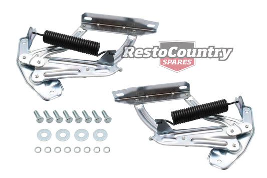 Holden NEW Bonnet Hinge LEFT + RIGHT with Fitting Bolt Kit HK HT HG x2 hood - k7433180-a